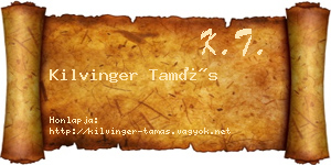 Kilvinger Tamás névjegykártya